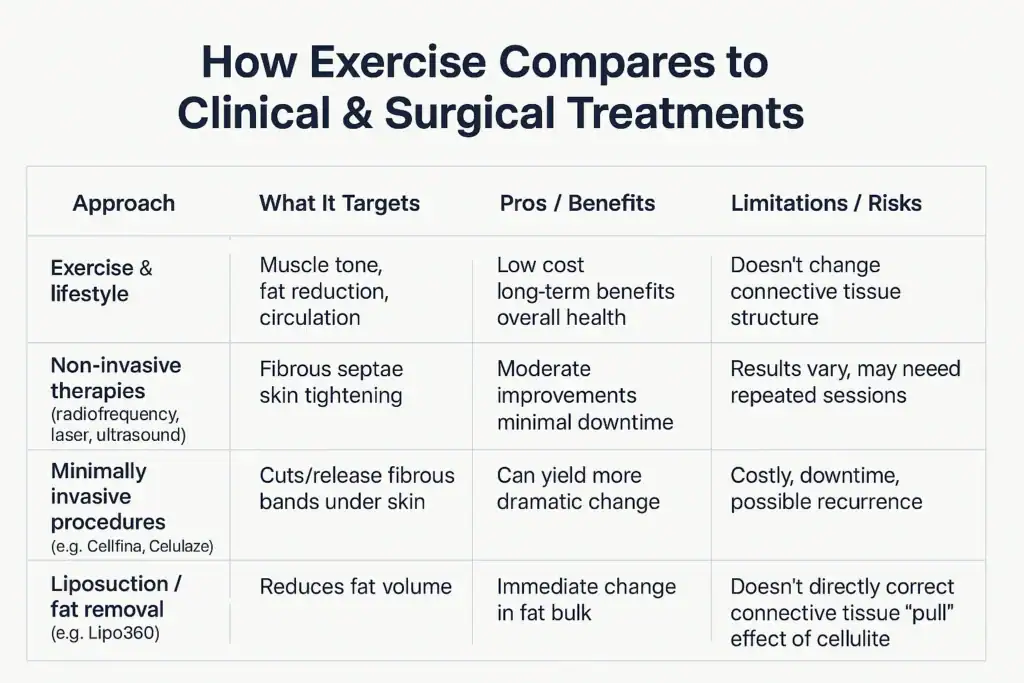 How exercise compares to treatments from Lipo 360 Wisley