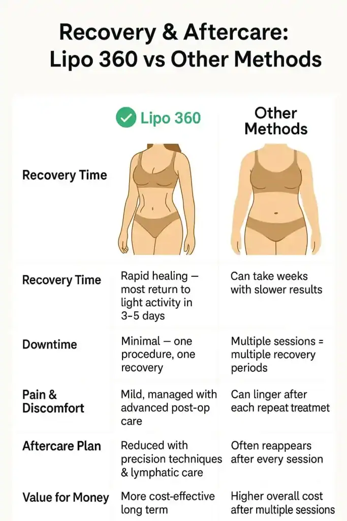 Table to show fat dissolving injection aftercare Wisley